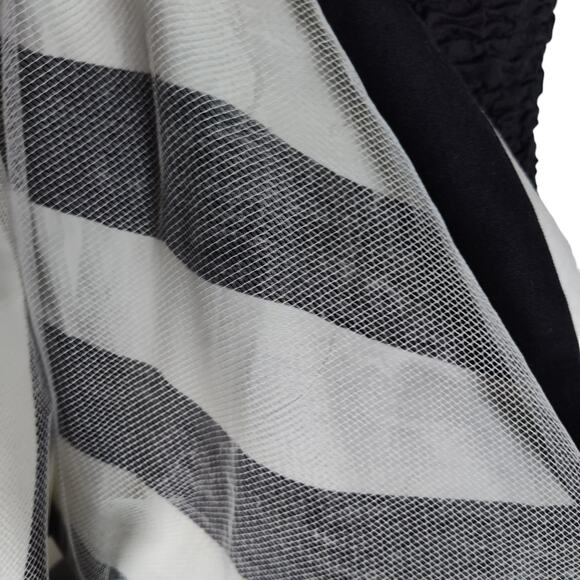 Vintage 80s Huey Waltzer Darcy Party Dress Size S Striped Drop Waist Full Skirt - Picture 12 of 15